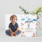 かわいい子スケッチ子供の誕生日パーティー 招待状 (スタンド正面)