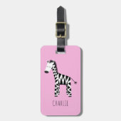 かわいい子ゼブラ ラゲッジタグ (正面縦)