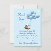 かわいい子テディベアとバルーンテーマ サンキューカード (正面)