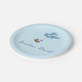 かわいい子テディベアとバルーン ペーパープレート (アングル)