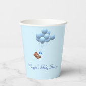 かわいい子テディベアとバルーン 紙コップ (裏面)