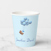 かわいい子テディベアとバルーン 紙コップ (正面)