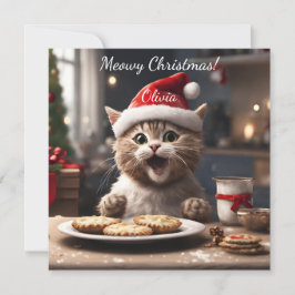 かわいい子ネコおもしろいネコのクリスマス シーズンカード