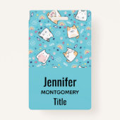 かわいい子ネコお洒落柄 バッジ (正面)