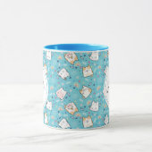 かわいい子ネコお洒落柄 マグカップ (中央)