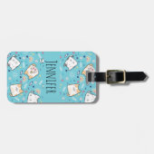 かわいい子ネコお洒落柄 ラゲッジタグ (正面横)