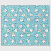 かわいい子ネコお洒落柄 ラッピングペーパー (フラット)