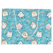 かわいい子ネコお洒落柄 ラージペーパーバッグ (裏面)