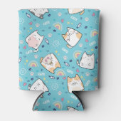 かわいい子ネコお洒落柄 缶クーラー (正面)