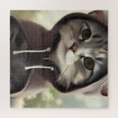 かわいい子ネコちゃんフード付きスウェットシャツ ジグソーパズル (横)