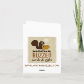 かわいい子ネコと小さな赤い鳥ホワイトクリスマス シーズンカード (裏面)