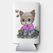 かわいい子ネコと蝶 スリム缶クーラー (裏面)