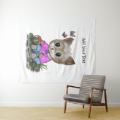 かわいい子ネコと蝶 タペストリー (インサイチュ(横))