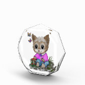 かわいい子ネコと蝶 フォトブロック (右)