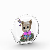かわいい子ネコと蝶 フォトブロック (左)