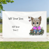 かわいい子ネコと蝶 横断幕 (外側)