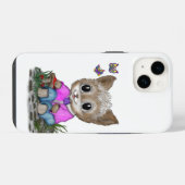 かわいい子ネコと蝶 iPhoneケース (裏面横)