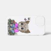 かわいい子ネコと蝶 iPhoneケース (裏面横)