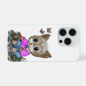 かわいい子ネコと蝶 iPhoneケース (裏面横)