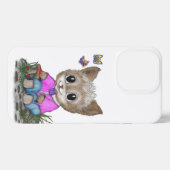 かわいい子ネコと蝶 iPhoneケース (裏面横)