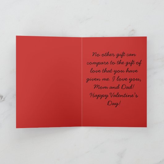 かわいい子ネコのバレンタインデーのお母さんへの願い&パパ シーズンカード (内部)