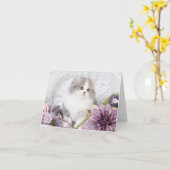 かわいい子ネコのメッセージカード カード (黄色い花)