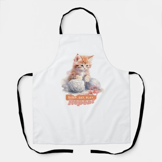 かわいい子ネコの動物愛好家 エプロン (正面)