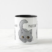 かわいい子ネコの名前をカスタムするのマグ マグカップ (中央)