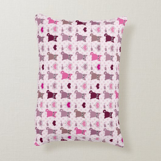 かわいい子ネコの女の子パターン アクセントクッション (裏面(縦))