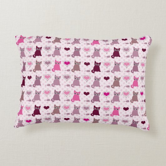 かわいい子ネコの女の子パターン アクセントクッション (裏面)