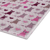 かわいい子ネコの女の子パターン カッティングボード (角)
