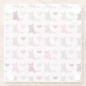 かわいい子ネコの女の子パターン ガラスコースター (裏面)