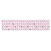 かわいい子ネコの女の子パターン ショートテーブルランナー (横)