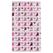 かわいい子ネコの女の子パターン スモールペーパーバッグ (裏面)