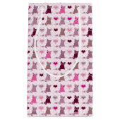 かわいい子ネコの女の子パターン スモールペーパーバッグ (正面)