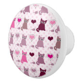 かわいい子ネコの女の子パターン セラミックノブ (右)