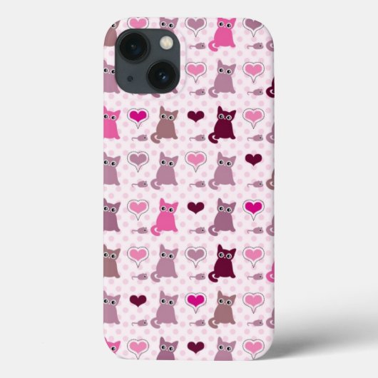 かわいい子ネコの女の子パターン Case-Mate iPhoneケース (裏面)