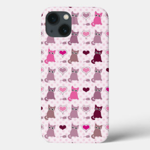 かわいい子ネコの女の子パターン iPhone 13ケース