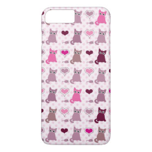 かわいい子ネコの女の子パターン iPhone 8 PLUS/7 PLUSケース