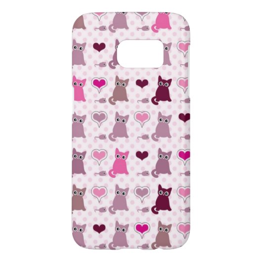かわいい子ネコの女の子パターン Case-Mate SAMSUNG GALAXYケース (裏面)