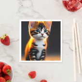 かわいい子ネコの座りアート スタンダードカクテルナプキン (インサイチュ)