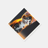 かわいい子ネコの座りアート スタンダードカクテルナプキン (角)