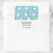 かわいい子ネコの柄お洒落 スクエアシール (バッグ)