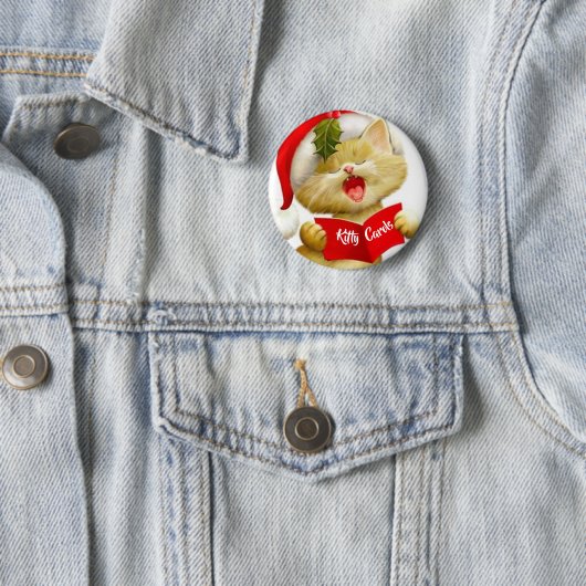 かわいい子ネコの歌うクリスマスの聖歌隊Pin 缶バッジ (インサイチュ)