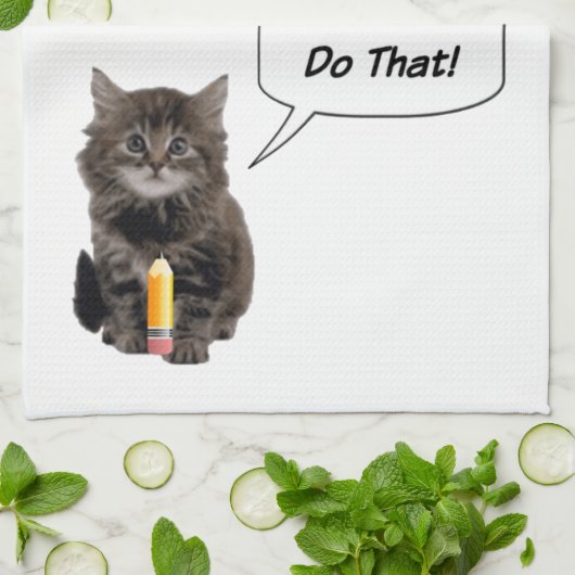 かわいい子ネコの父の日の台所タオル キッチンタオル (折り畳み)