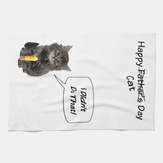 かわいい子ネコの父の日の台所タオル キッチンタオル (横)