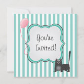 かわいい子ネコの誕生日パーティーへの招待 招待状 (裏面)