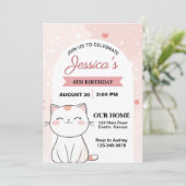 かわいい子ネコの誕生日パーティー 招待状 (スタンド正面)