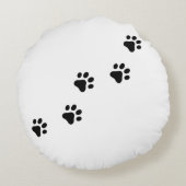 かわいい子ネコの顔及び足のプリント ラウンドクッション (裏面)