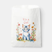 かわいい子ネコをテーマにした少女の赤ちゃんシャワー フェイバーバッグ (正面)